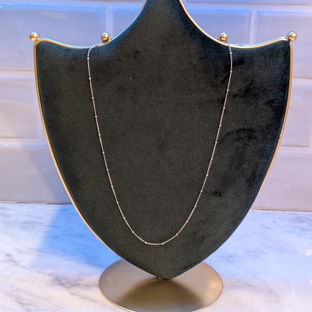 Beaded 925 Italy Silver Necklace 18 Inches